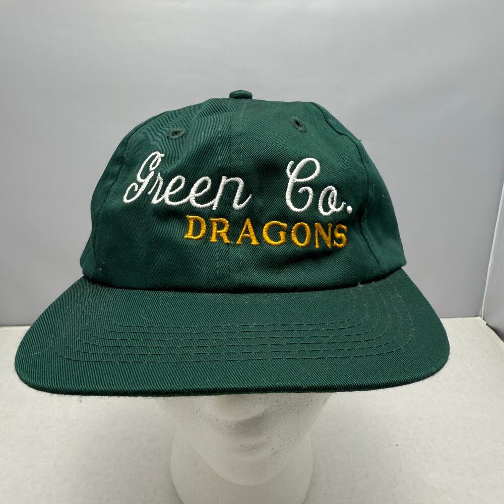 Vtg Green Co Dragons Forest Green Embroidered Dad Hat Cap Adjustable